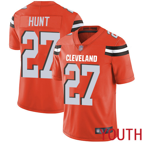 Cleveland Browns Kareem Hunt Youth Orange Limited Jersey #27 NFL Football Alternate Vapor Untouchable